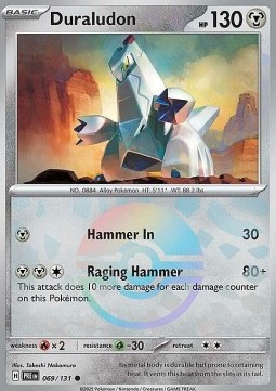 Duraludon Pokemon card from Prismatic Evolutions Additionals