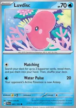 Luvdisc Pokemon card from Paldea Evolved
