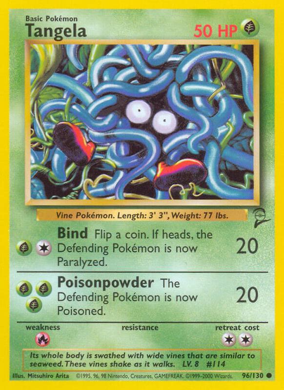 Tangela Pokemon card from Base Set 2