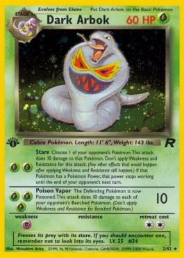 Dark Arbok Pokemon card from Team Rocket