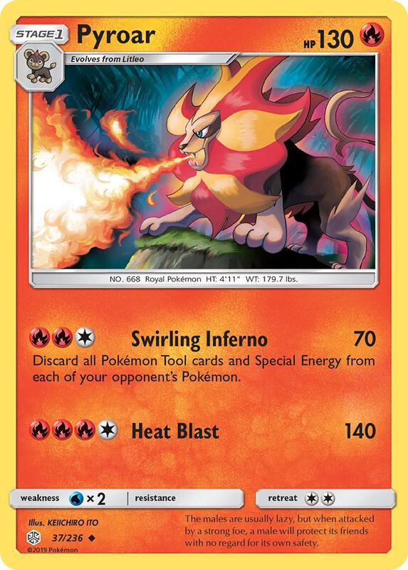 Pyroar Pokemon card from SM - Cosmic Eclipse