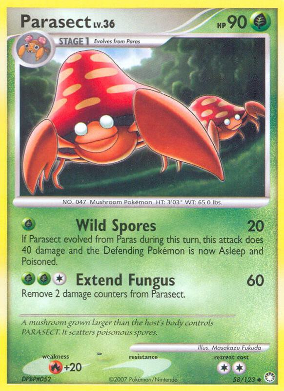 Parasect Pokemon card from Mysterious Treasures