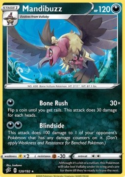 Mandibuzz Pokemon card from Rebel Clash