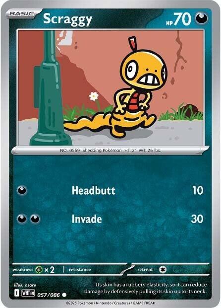 Scraggy Pokemon card from SV: White Flare
