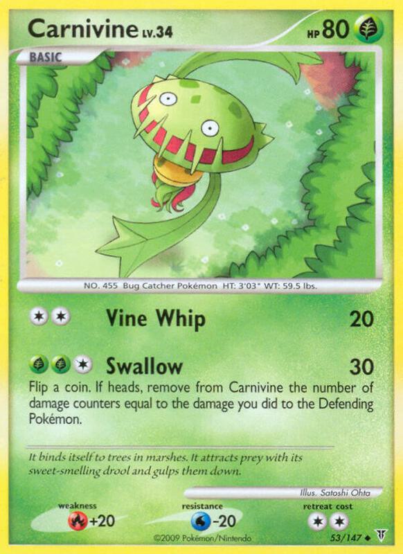 Carnivine Pokemon card from Supreme Victors