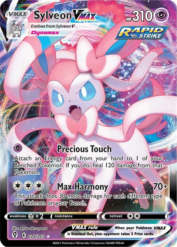 Sylveon VMAX Pokemon card from SWSH07: Evolving Skies