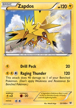 Zapdos Pokemon card from Roaring Skies