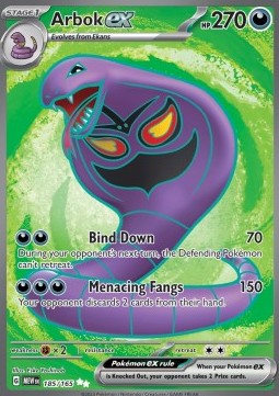 Arbok ex Pokemon card from 151