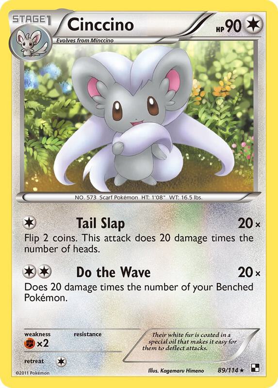 Cinccino Pokemon card from Black and White