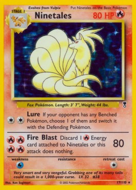 Ninetales Pokemon card from Legendary Collection