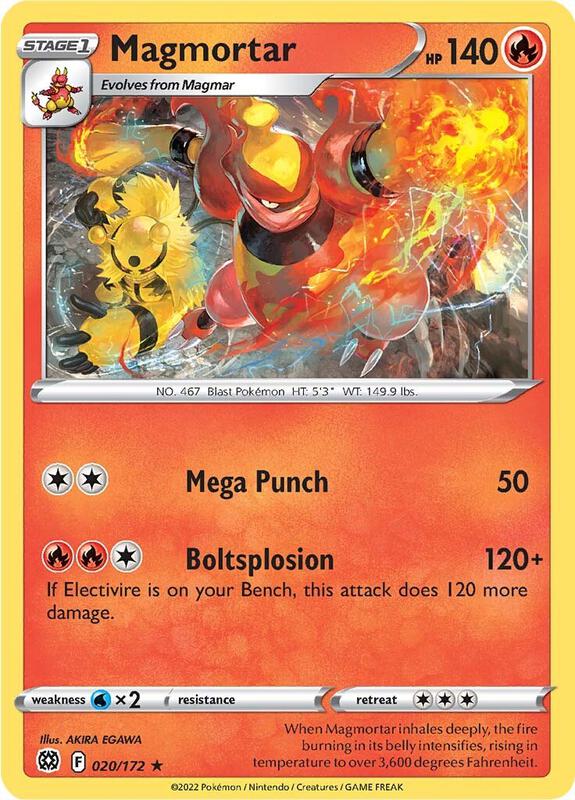Magmortar Pokemon card from SWSH09: Brilliant