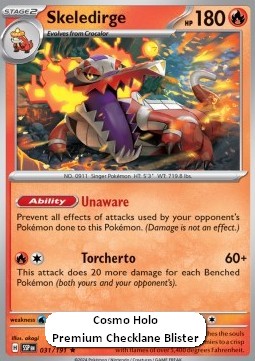 Skeledirge Pokemon card from Surging Sparks