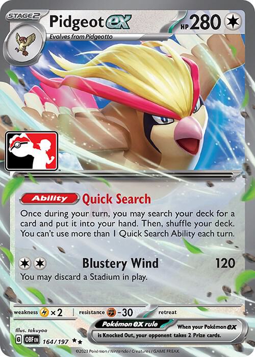 Pidgeot ex Pokemon card from Prize Pack Series Cards