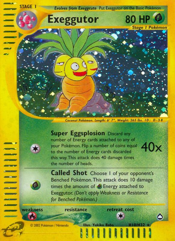 Exeggutor (H10) Pokemon card from Aquapolis