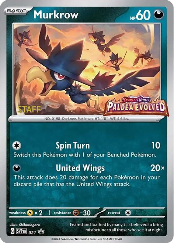 Murkrow - 021 (Prerelease) [Staff] Pokemon card from SV: