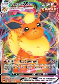 Flareon VMAX Pokemon card from Evolving Skies