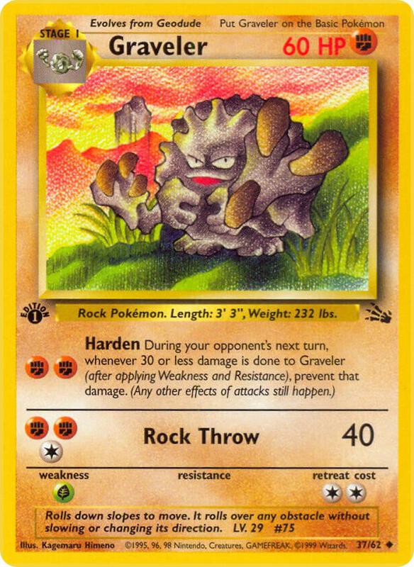 Graveler Pokemon card from Fossil