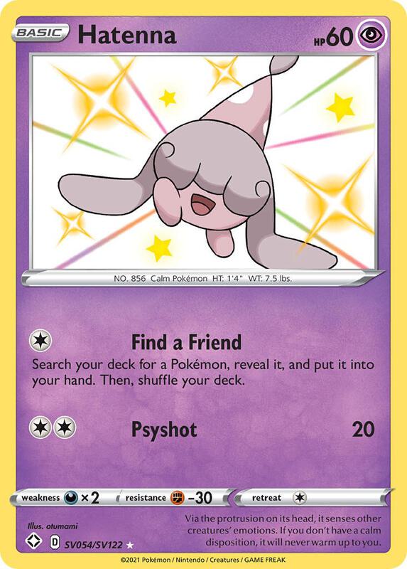 Hatenna Pokemon card from Shining Fates: Shiny Vault