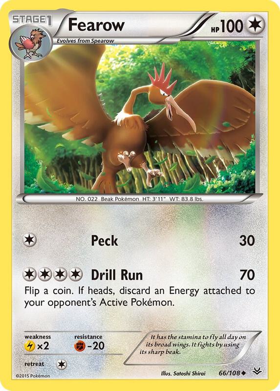 Fearow Pokemon card from XY - Roaring Skies