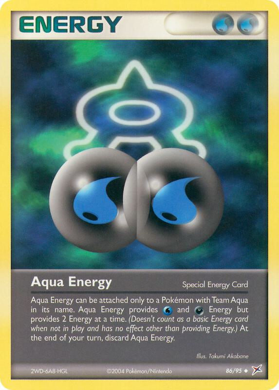 Aqua Energy Pokemon card from Team Magma vs Team Aqua