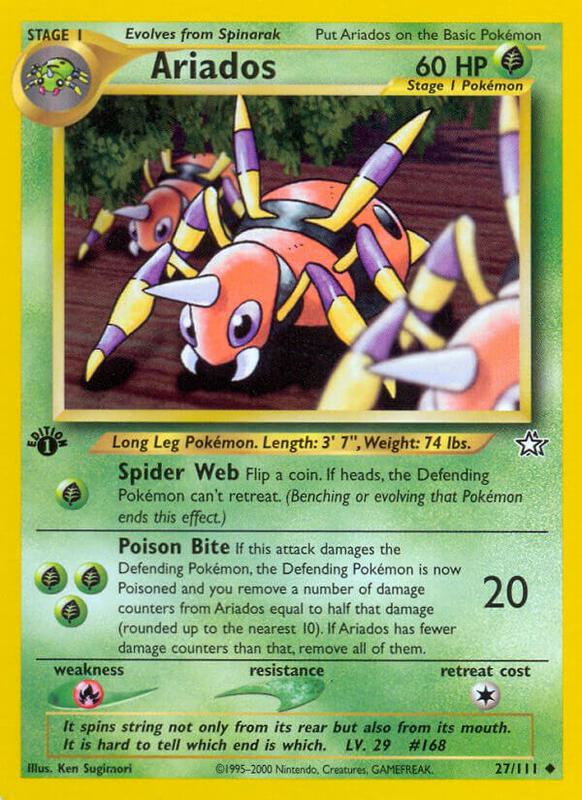 Ariados Pokemon card from Neo Genesis