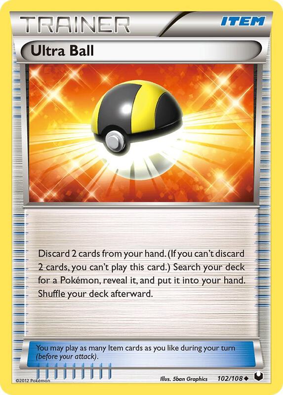 Ultra Ball Pokemon card from Dark Explorers