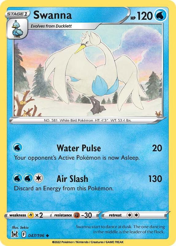 Swanna Pokemon card from SWSH11: Lost Origin
