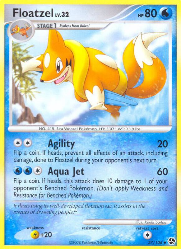Floatzel Pokemon card from Great Encounters