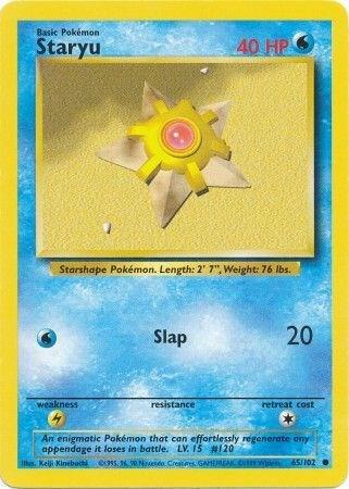 Staryu Pokemon card from Base Set