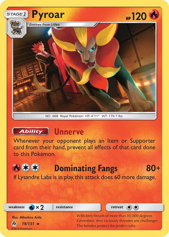 Pyroar Pokemon card from SM - Forbidden Light