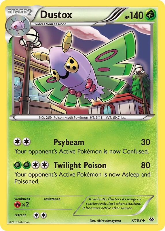 Dustox (7) Pokemon card from XY - Roaring Skies