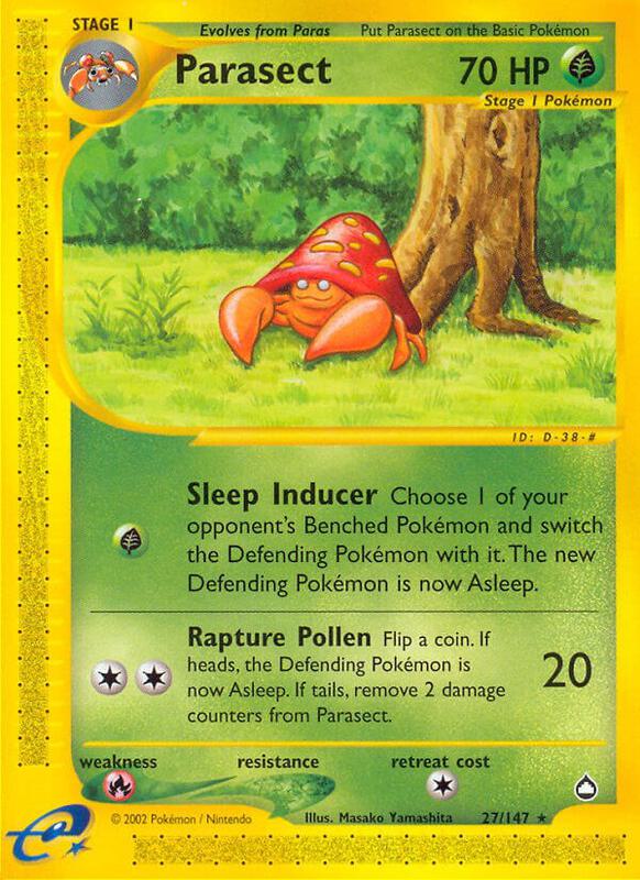 Parasect Pokemon card from Aquapolis