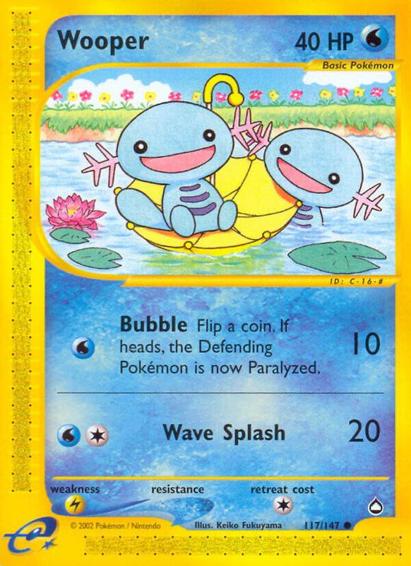 Wooper (117) Pokemon card from Aquapolis