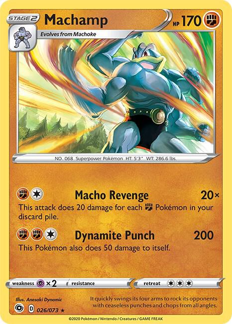 Machamp Pokemon card from Champion's Path