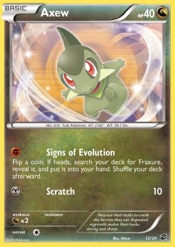 Axew Pokemon card from Dragon Vault