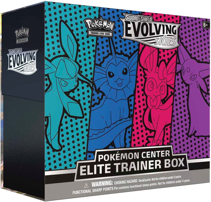 Evolving Skies Pokemon Center Elite Trainer Box [Glaceon/Vaporeon/Sylveon/Espeon] (Exclusive) Pokemon card from SWSH07: Evolving