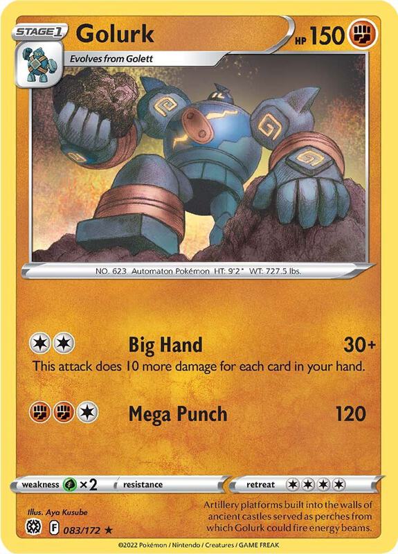 Golurk Pokemon card from SWSH09: Brilliant