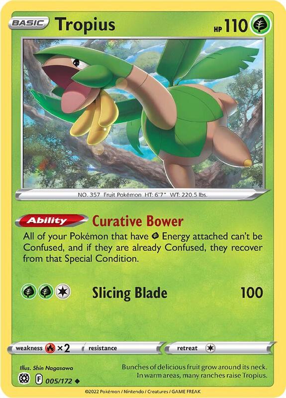 Tropius Pokemon card from SWSH09: Brilliant