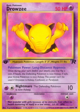 Drowzee Pokemon card from Team Rocket