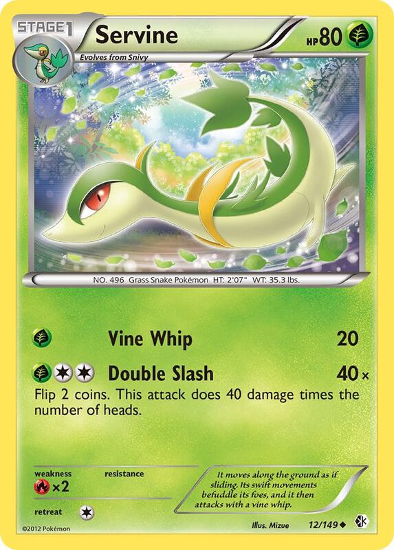 Servine Pokemon card from Boundaries Crossed
