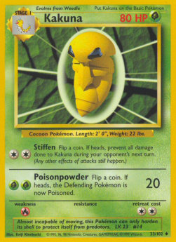 Kakuna Pokemon card from Base Set