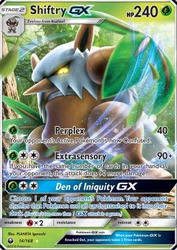Shiftry GX Pokemon card from Celestial Storm