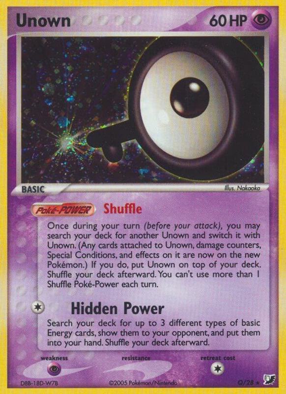 Unown (Q) Pokemon card from Unseen Forces