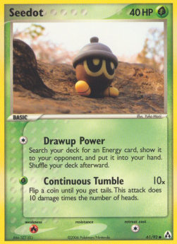 Seedot Pokemon card from EX Legend Maker