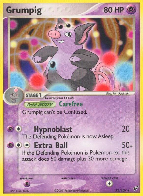 Grumpig Pokemon card from Deoxys