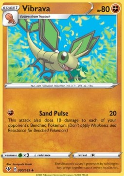 Vibrava Pokemon card from Darkness Ablaze