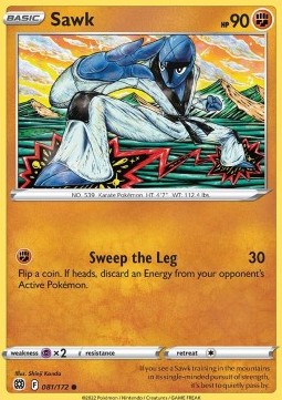 Sawk Pokemon card from Brilliant Stars