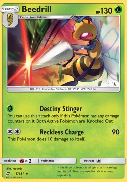 Beedrill Pokemon card from Team Up