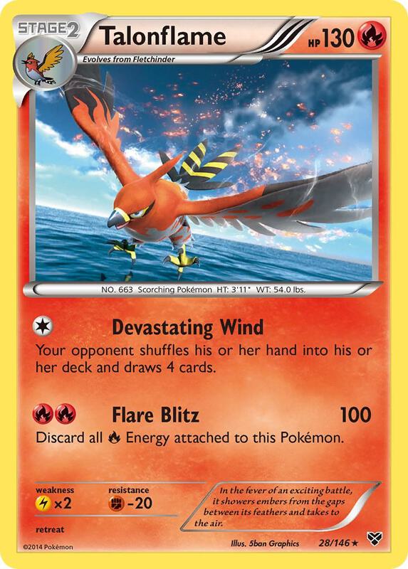 Talonflame Pokemon card from XY Base Set