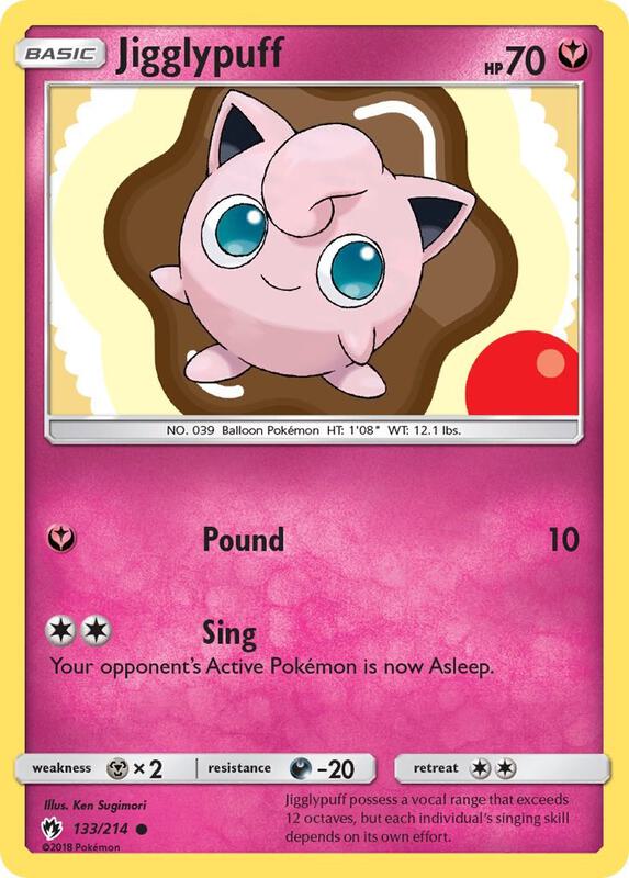 Jigglypuff Pokemon card from SM - Lost Thunder